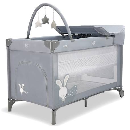 Lit de voyage complet grey bunny Gris 1 - vertbaudet enfant 