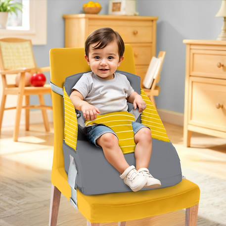 Chaise haute de voyage hérisson Beige+Gris+Vert 8 - vertbaudet enfant 