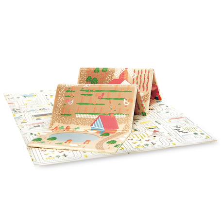 Tapis de jeu 120x180 cm pliable Animaux-ville+Ferme-ville+Ville-forêt 7 - vertbaudet enfant 