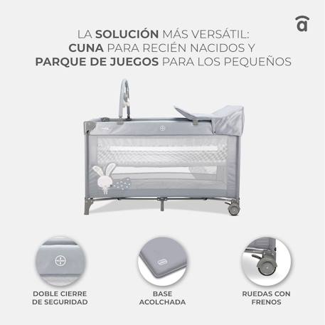 Lit de voyage complet grey bunny Gris 4 - vertbaudet enfant 