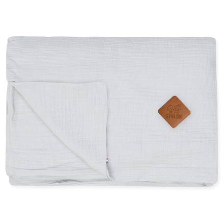 Housse de couette en gaze de coton jeanne Beige+Blanc+Blanc à pois or+Bleu+Camel+Écru+Gris clair+Rose+Terracotta+Vert de gris 38 - vertbaudet enfant 