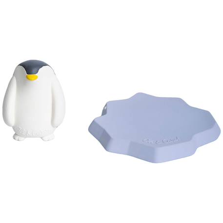 Jouet de bain bébé en caoutchouc naturel faisant aussi anneau de dentition sensoriel Blanc, bleu, noir 4 - vertbaudet enfant 