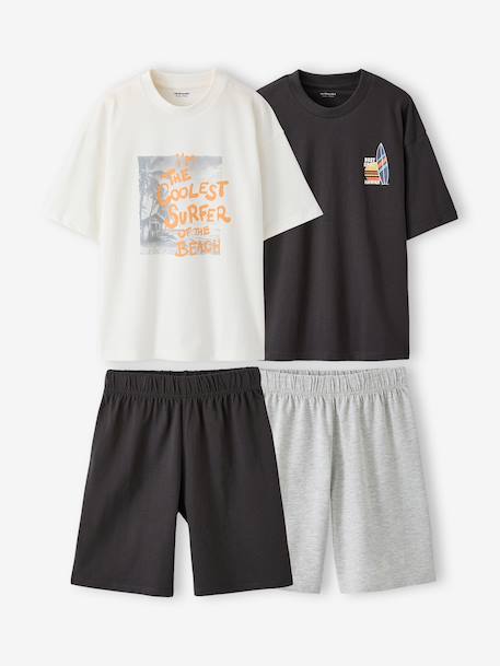 Lot 2 pyjama short surf anthracite 1 - vertbaudet enfant 
