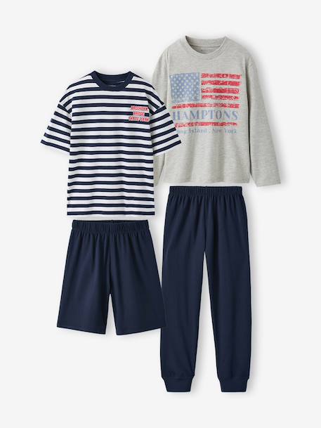 Lot 2 pyjama court et long marine 1 - vertbaudet enfant 