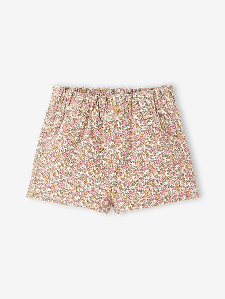 Short bébé imprimé fleuri écru 1 - vertbaudet enfant 
