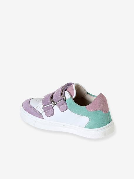 Baskets bébé cuir à scratchs lot violet 3 - vertbaudet enfant 