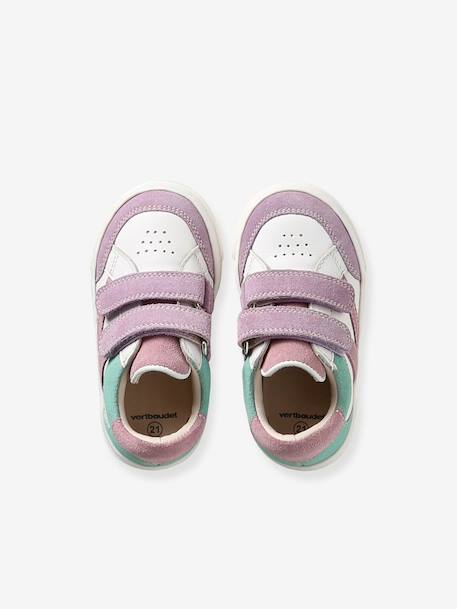 Baskets bébé cuir à scratchs lot violet 4 - vertbaudet enfant 