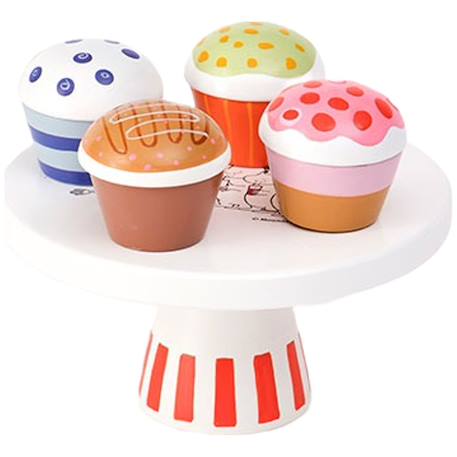 Présentoir à cupcakes en bois pour dînette Blanc, rouge, noir 2 - vertbaudet enfant 