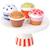 Présentoir à cupcakes en bois pour dînette Blanc, rouge, noir 2 - vertbaudet enfant 