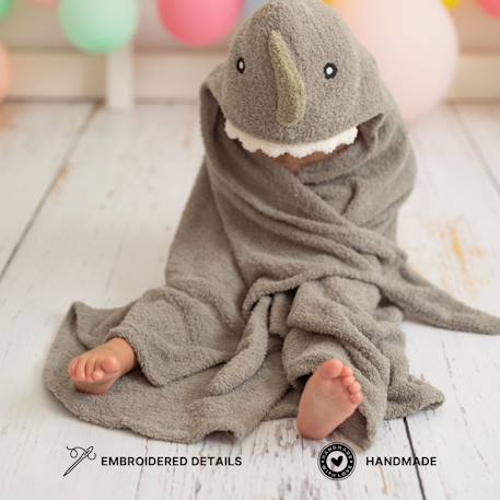 Serviette cape dinosaure en tissu éponge doux Grey 3 - vertbaudet enfant 