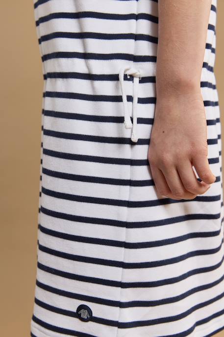 Robe rayée en coton épais enfant Blanc/blue saphir+Blanc/marine deep 6 - vertbaudet enfant 