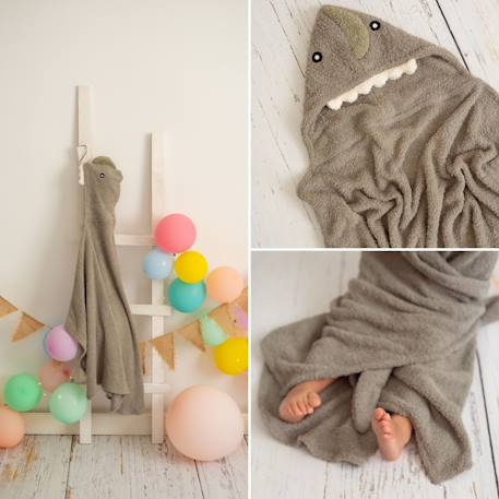 Serviette cape dinosaure en tissu éponge doux Grey 5 - vertbaudet enfant 