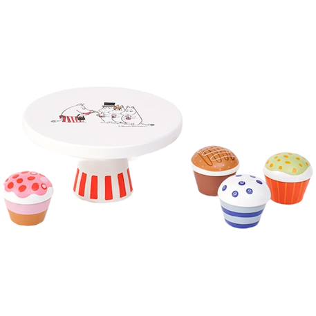 Présentoir à cupcakes en bois pour dînette Blanc, rouge, noir 1 - vertbaudet enfant 