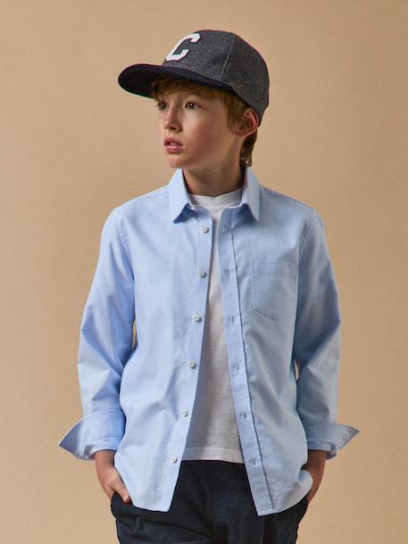 Chemise oxford - collection fêtes et mariage Bleu clair uni 6 - vertbaudet enfant 