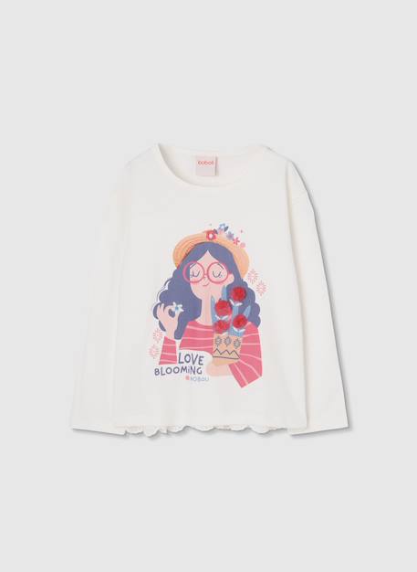 T-shirt fille en coton Blanc 1 - vertbaudet enfant 