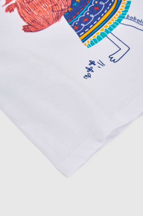 T-shirt fille coton imprimé Blanc 4 - vertbaudet enfant 