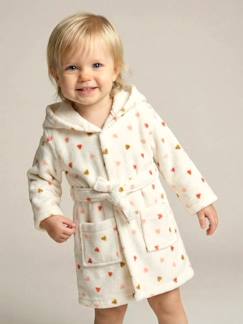 Linge de maison et décoration-Linge de bain-Peignoir bébé COEUR, avec coton recyclé