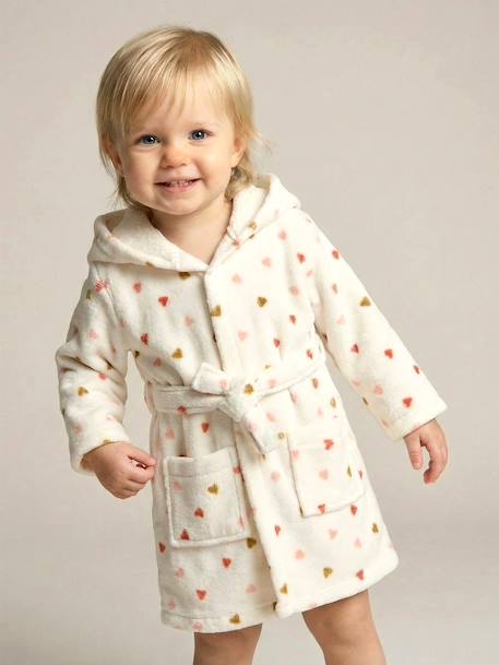 Bébé-Cape, peignoir de bain-Peignoir bébé COEUR, avec coton recyclé