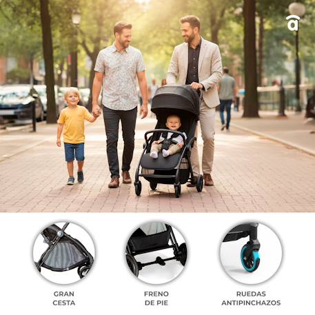 Poussette plis plas Beige+Noir dorée 6 - vertbaudet enfant 