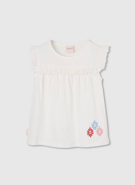 T-shirt fille coton Blanc 1 - vertbaudet enfant 