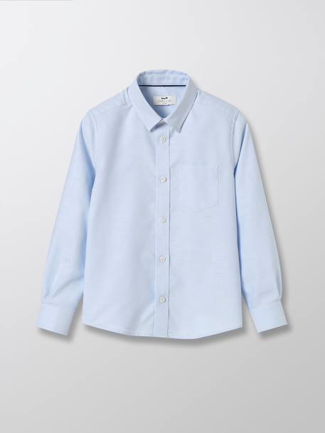 Chemise oxford - collection fêtes et mariage Bleu clair uni 1 - vertbaudet enfant 