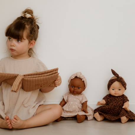 Tenue pour poupée robe Ecru, marron+Rose, blanc 10 - vertbaudet enfant 