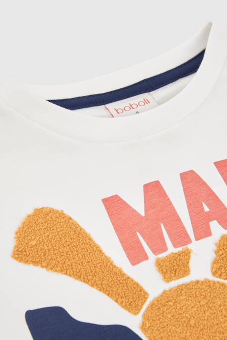 T-shirt pour enfant à manches longues en coton Blanc 3 - vertbaudet enfant 