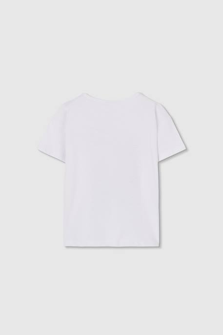T-shirt fille coton imprimé Blanc 2 - vertbaudet enfant 