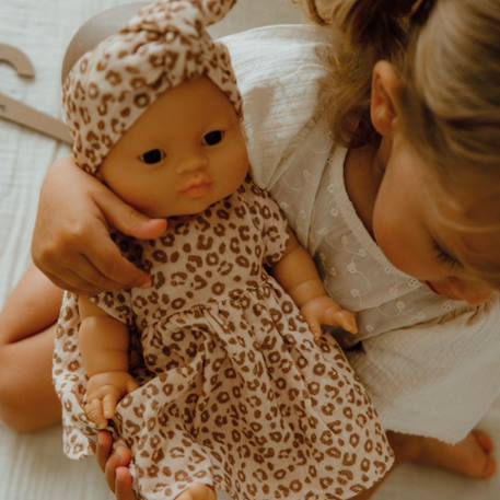 Tenue pour poupée robe Ecru, marron+Rose, blanc 4 - vertbaudet enfant 