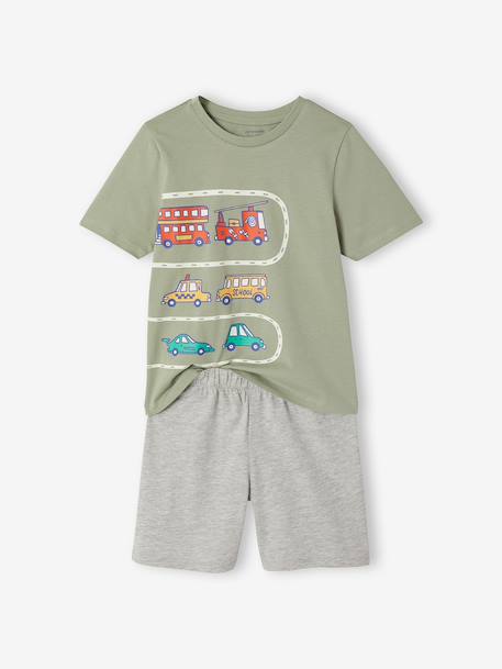 Lot 2 pyjashorts véhicules vert sauge 2 - vertbaudet enfant 