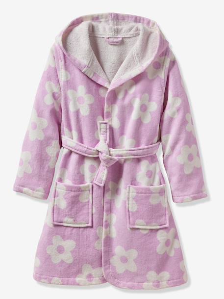 Peignoir de bain enfant MARGUERITE personnalisable, avec coton recyclé mauve 4 - vertbaudet enfant 