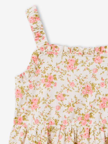 Robe mi longue imprimée fleurs écru 3 - vertbaudet enfant 
