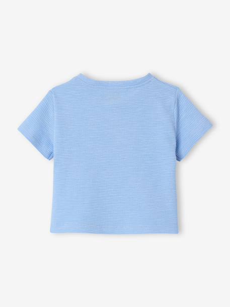 T-shirt bébé coton bio bleu+vert émeraude 3 - vertbaudet enfant 