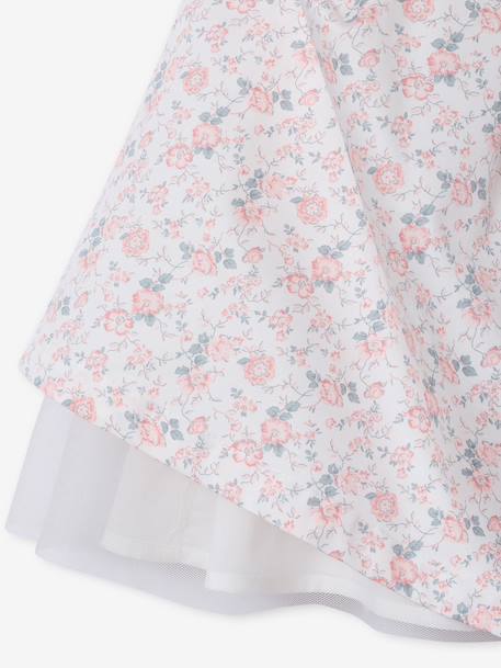 Robe de cérémonie motifs fleurs fille blanc+blanc imprimé+bleu clair+rose imprimé+rose pâle 34 - vertbaudet enfant 
