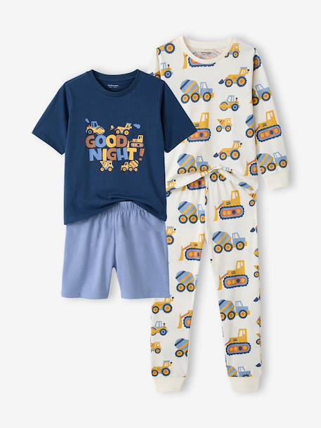 Lot 2 pyjama court et long bleu océan 2 - vertbaudet enfant 