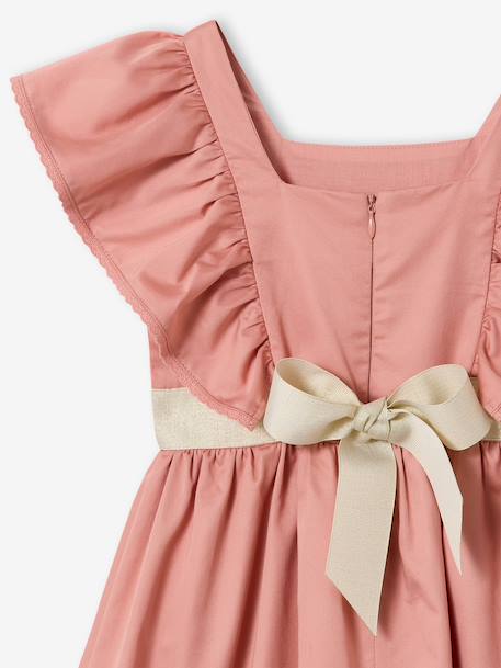 Robe cérémonie fille ceinture dorée blanc+blush 11 - vertbaudet enfant 