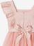 Robe cérémonie fille satin de coton à volants blanc+écru+rose pâle+vert sauge 17 - vertbaudet enfant 
