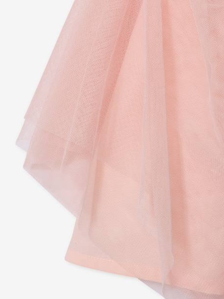 Robe cérémonie fille satin de coton à volants blanc+écru+rose pâle+vert sauge 18 - vertbaudet enfant 