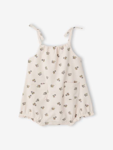 Bébé-Salopette, combinaison-Combinaison bébé fille coton bio