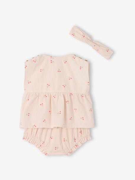 Ensemble 3 pièces short t-shirt bandeau écru 7 - vertbaudet enfant 