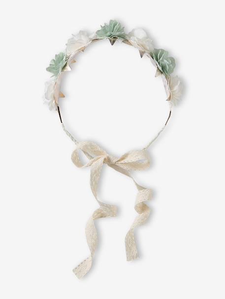 Couronne de fleurs vert sauge vert sauge 2 - vertbaudet enfant 