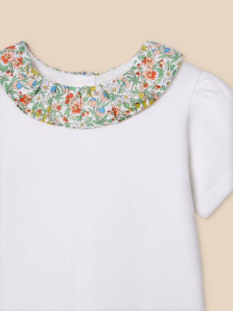 T-shirt col en tissu liberty bébé - coton biologique Liberty harriet+Liberty nazanin 6 - vertbaudet enfant 