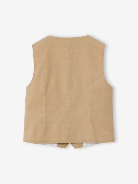 Veste garçon cérémonie sans manches en coton/ lin beige+beige clair+bleu+marine foncé+vert sauge 2 - vertbaudet enfant 