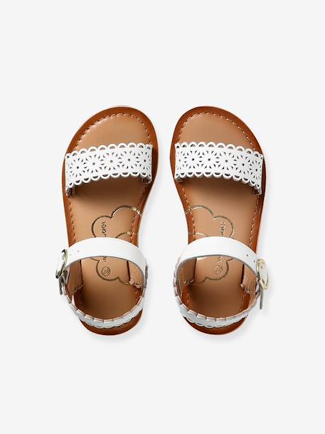 Sandales fille cuir boucle blanc 5 - vertbaudet enfant 