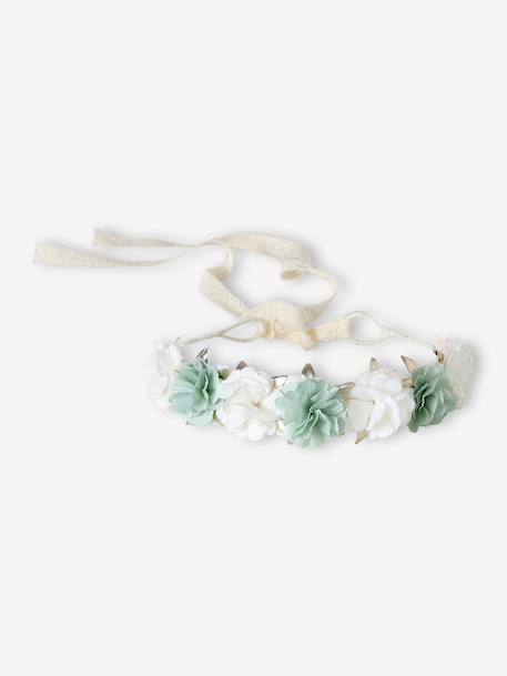 Fille-Accessoires-Couronne de fleurs vert sauge