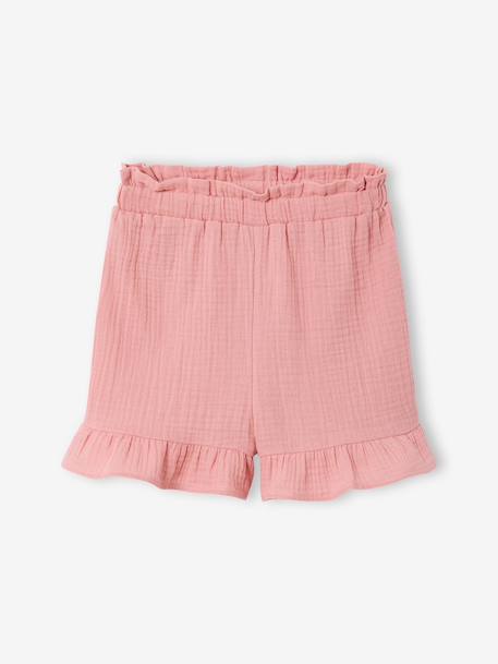 Ensemble short haut gaze de coton blush+vert sauge 3 - vertbaudet enfant 
