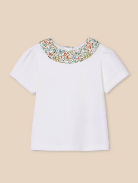 Bébé-T-shirt, sous-pull-T-shirt col en tissu liberty bébé - coton biologique