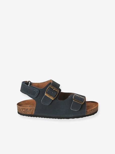 Sandales garçon cuir boucles bleu 2 - vertbaudet enfant 