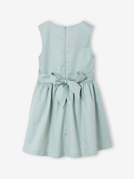 Ensemble robe patineuse boléro serre-tête blanc+vert sauge 14 - vertbaudet enfant 