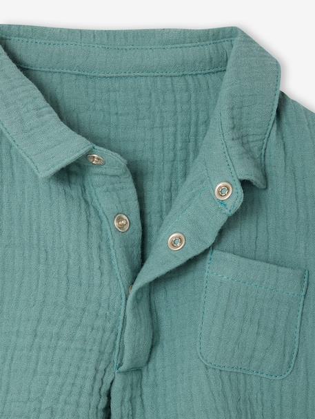 Chemise manches courtes vert émeraude 3 - vertbaudet enfant 